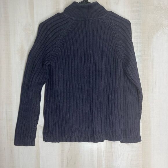 Talbots navy‎ long sleeve zip cardigan sweater, size medium - Picture 9 of 11